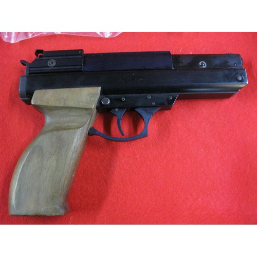 150 - BSA 240 Magnum Air Pistol, .22 cal, wooden right handed stock, powerful, nice condition and works bu... 