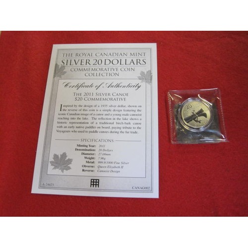 67 - Canadian $20 2011 'Silver Canoe'