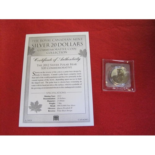 69 - Canadian $20 2012 'Polar Bear'