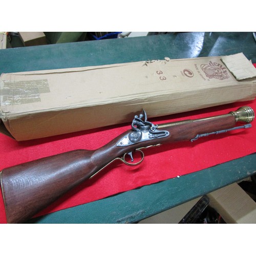 181 - Denix 1094L Replica of an 18th Century English Flintlock Blunderbuss, boxed and unused, box somewhat... 