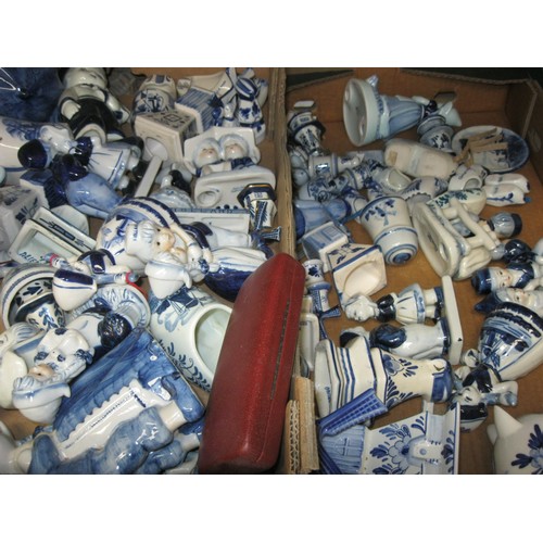 35 - 2 trays of Delftware