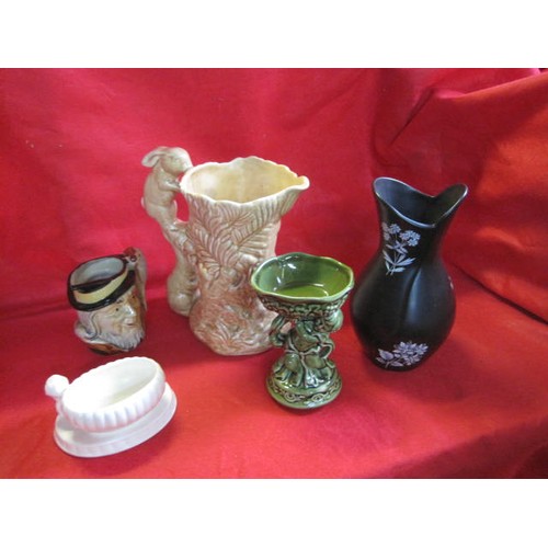 38 - 3 Sylvac pots, a Cherub vase plus one other