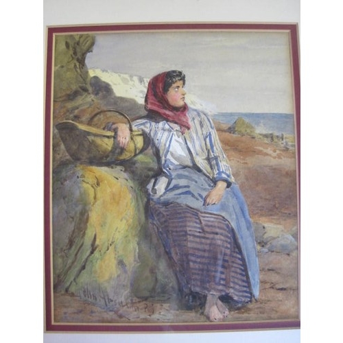 2 - A Framed & Glazed Watercolour entitled 'French Fisher Girl' by acclaimed Victorian artist John Absol... 