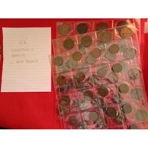 108 - A collection of British pennies and ha'pennies Victoria - Elizabeth II