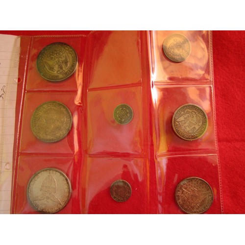 101 - A selection of silver coins from the Americas comprising a US Philipines 1904 1 peso, a Mexican 8 Re... 