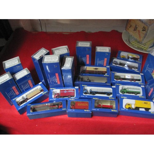 46 - 20 Base Toys 1.76 scale commercial vehicles with some Rigid axle trailer vehicles