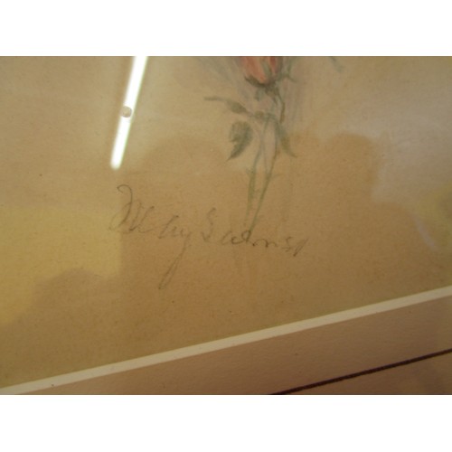 5 - An small Edwardian study of a lady, framed and glazed, signed but signature difficult to decipher.