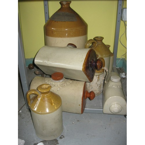 71 - Collection of stoneware jugs, inc. Doulton Lambeth and a large just with spigot with North Shield's ... 