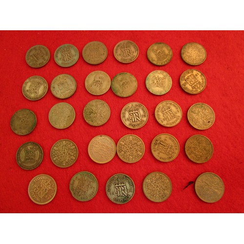 81 - A selection of sixpences ranging from George V to Elizabeth II including 22 pre-1947 silver