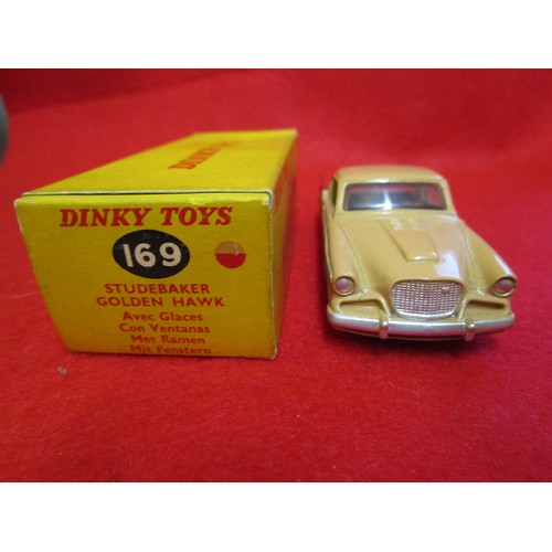 103 - Dinky Studebaker Golden Hawk #169, boxed, immaculate, finished in tan and red