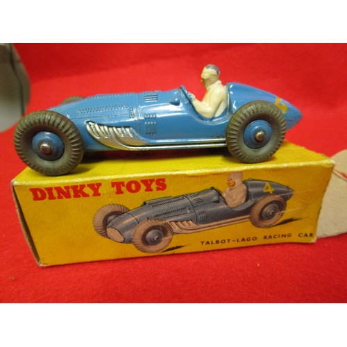 109 - Dinky Toys #230 Talbot-Lago Racing Car, boxed. Vehicle very good, no play wear. Box slightly tatty, ... 