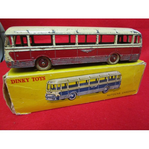 111 - French Dinky Toys #29F Autocar Chausson, boxed. Wear to both box and to paint finish on bus (inspect... 