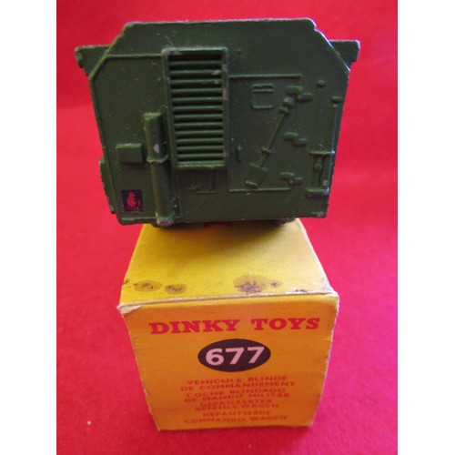 117 - A Dinky Toys #677 Armoured Command Vehicle in original box, retains original 'Desert Rats' decals, v... 