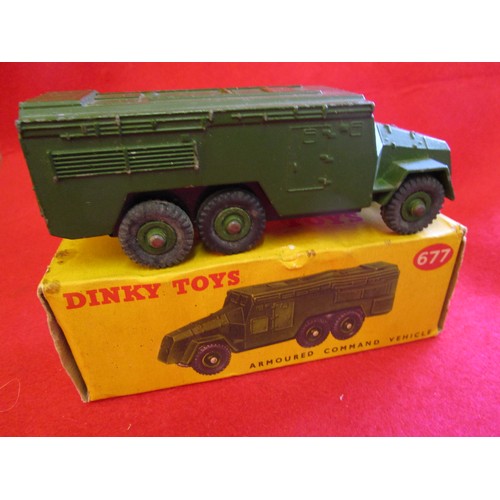 117 - A Dinky Toys #677 Armoured Command Vehicle in original box, retains original 'Desert Rats' decals, v... 