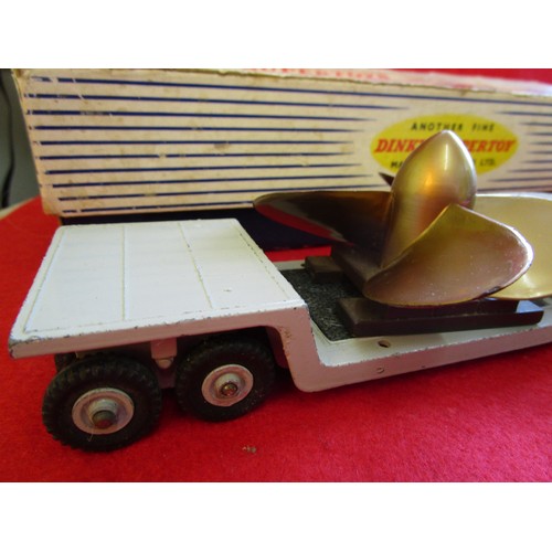 122 - Dinky Supertoys #986 Mighty Antar Low Loader with Propeller, boxed, some wear to paint and chips thr... 