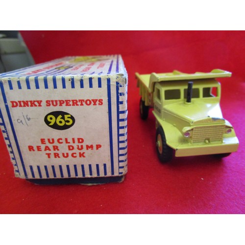 124 - Dinky Supertoys #965 Euclid Rear Dump Truck, boxed, original decals, minor marks to paint, box solid... 