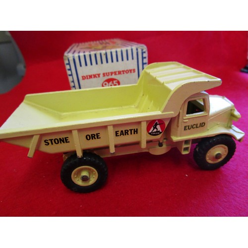 124 - Dinky Supertoys #965 Euclid Rear Dump Truck, boxed, original decals, minor marks to paint, box solid... 