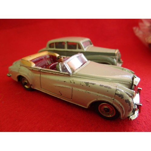 134 - Dinky Toys #150 Rolls Royce Silver Wraith in two-tone grey and a Dinky Toys #194 Bentley S2 drophead... 