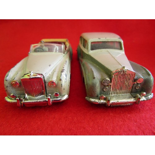 134 - Dinky Toys #150 Rolls Royce Silver Wraith in two-tone grey and a Dinky Toys #194 Bentley S2 drophead... 