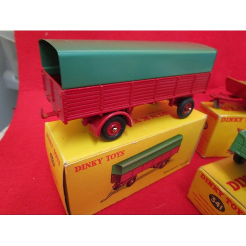 158 - Dinky Toys trailers, boxed: Dinky France #70 Remorque Bachee, mint condition trailer & box also mint... 