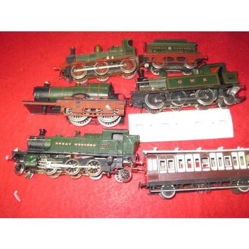 1044 - A selection of Kss or wills kit built locos on Triang or Wrenn chassis all GWR including a small pra... 