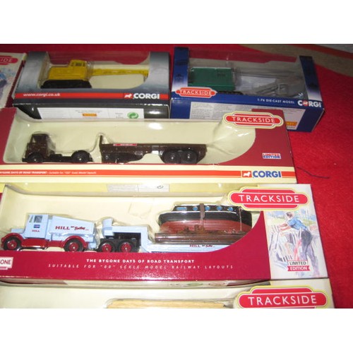 1068 - 4 Corgi trackside articulated vehicles 3 with loads 5 other assorted vehicles and two trackside cran... 