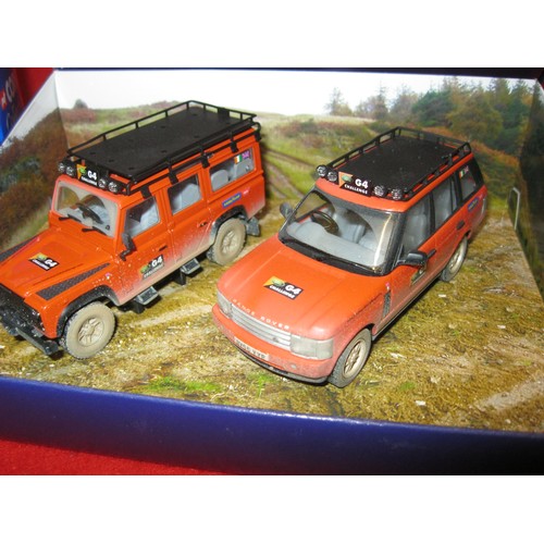 226 - A Corgi Landrover G4 Challenge Set, boxed, minor damage to box edge, models mint: A Corgi Vanguards ... 