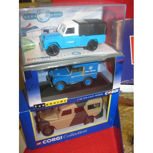 226 - A Corgi Landrover G4 Challenge Set, boxed, minor damage to box edge, models mint: A Corgi Vanguards ... 