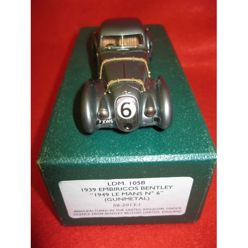 227 - A Lansdowne Models LDM105B 1939 Embiricos Bentley '1949 Le Mans No6', boxed in original Bentley bran... 