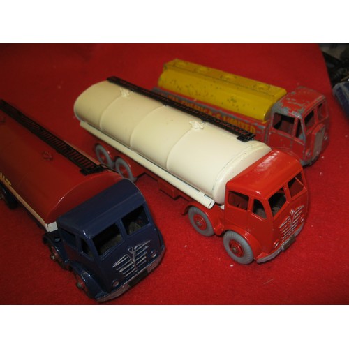 238 - A pair of Dinky Supertoys Foden Tankers and a Dinky AEC Monarch Thompson Tank Shell Chemicals Tanker