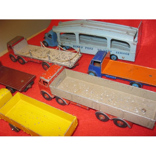 241 - A selection of unboxed Dinky commercial vehicles in original condition comprising a #382 Pullmore Tr... 