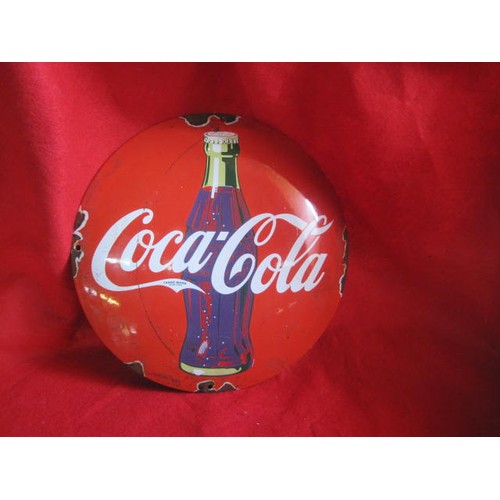 29 - A heavy retro-style enamel Coca-Cola sign