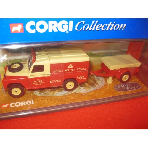 265 - 10 x Corgi Toys die-cast Land Rovers, all boxed - some storage wear to boxes but all models mint. Co... 