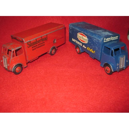 160 - Dinky Guy Lorry Ever ready and Another in Slumberland Livery,both playworn with paint degration to E... 