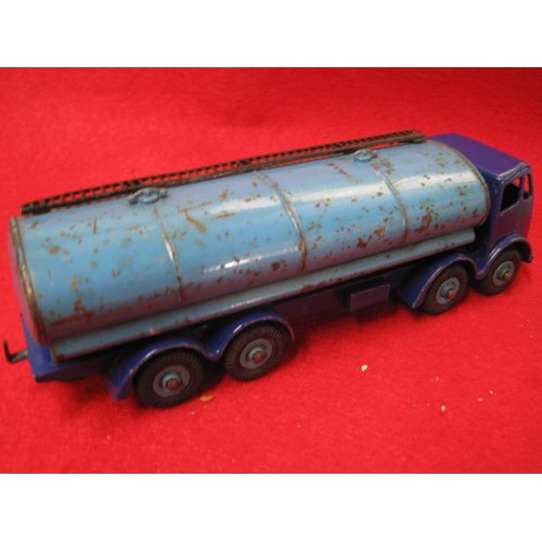 245 - A plain two tone Blue and light blue 6-wheel Foden tanker in play worn condition