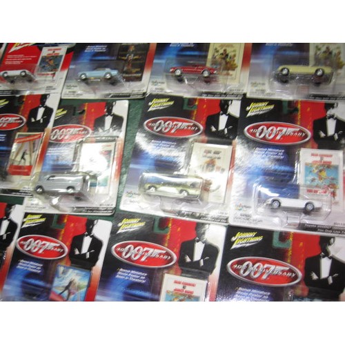 342 - 18 Johnny Lightning James Bond 40th Anniversary blister packed die cast cars from the films, each wi... 