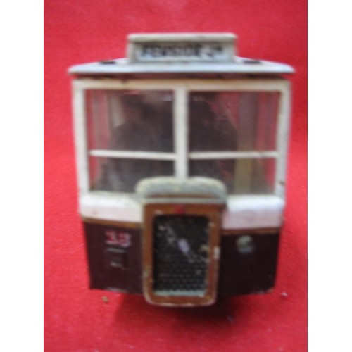 1107 - A vintage apparently scratch-built Railcar in 'O' gauge but on OO Gauge Running gear, loooks like a ... 