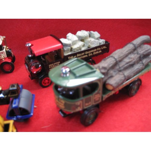 97 - 6 unboxed Matchbox 'Steam Rally' die cast vehicles comprising 3 steam lorries, Stephenson's 'Rocket'... 