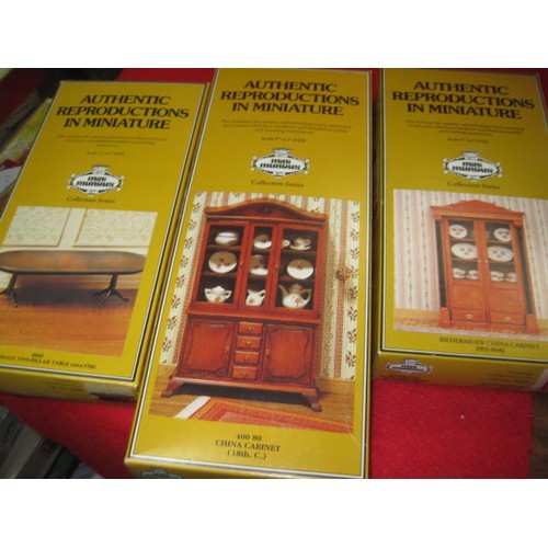 1297 - 3 1:12 scale Mini Mundus 'Authentic Reproductions in Miniature' doll's house furniture kits, all box... 