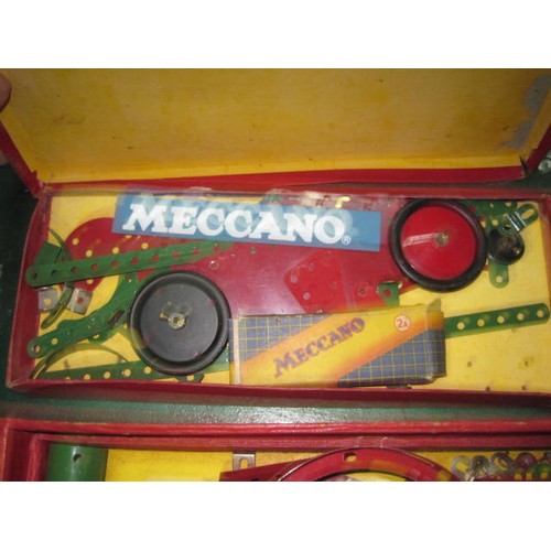 1294 - A vintage red box Meccano set #7 plus expansion set #2, #1A Clockwork Motor (boxed) and various othe... 