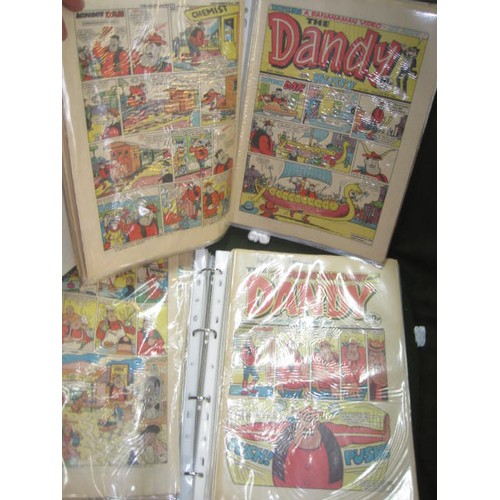 1218 - Two folders of mid-1980s 'Dandy' comics, all in very good condition