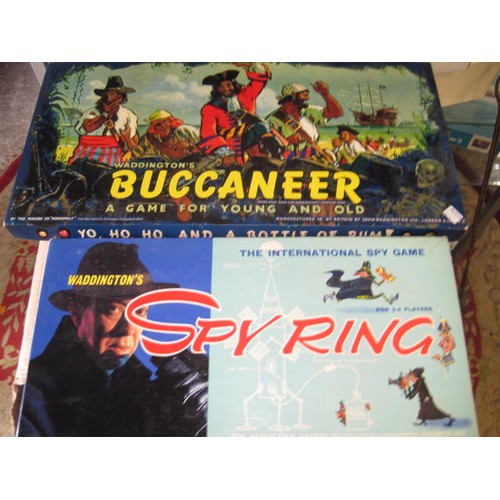 1317 - An assortment of board games including complete vintge (1960s) versions of Spy Ring and Buccaneer, p... 