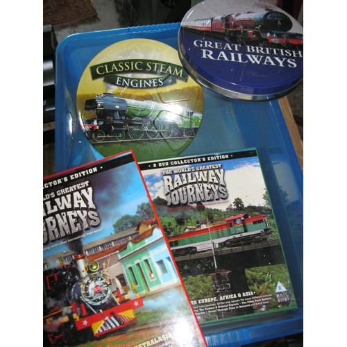 1338 - A set of 4 large boxed sets of Railway DVDs in good order