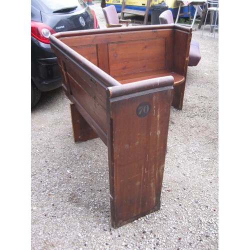 124 - A large corner church pew made of antique oak