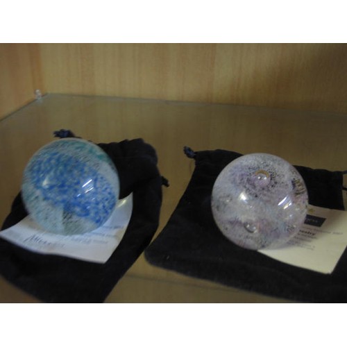 78 - x2 Caithness paperweights (with bags and papers