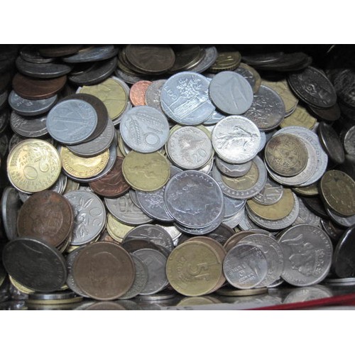 75 - A tin of mixed coins, plus a Thrupenny bit ring