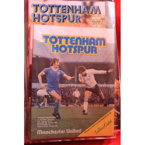 239 - A folder of Home Team FA Cup Programmes from Spurs, Tranmere Rovers and Walsall