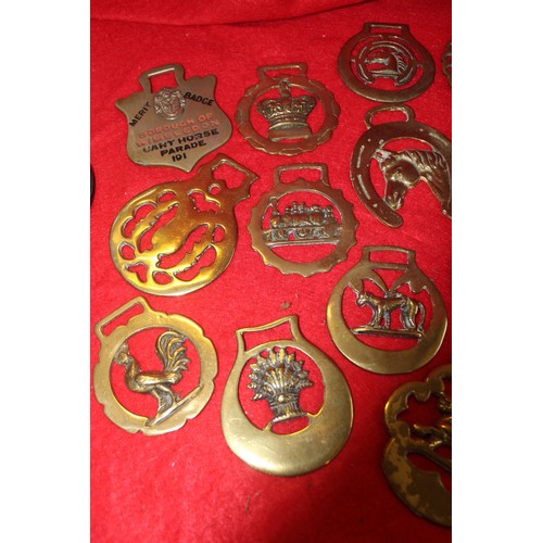 33 - A collection of vintage horse brasses