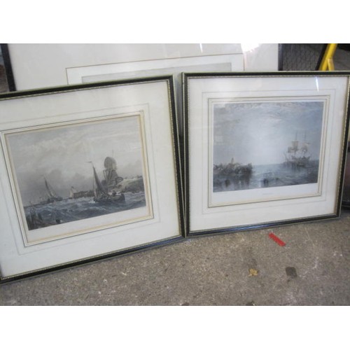 8 - A F&G charcoal study of a Dutch coastal town signed E Buckton (Eveleen Buckton, 1872-1962) and a pai... 