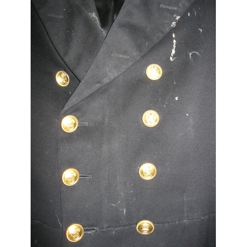 126 - An antique Royal Navy sub-lieutenant's frock coat by EJ Whitaker of Military Road, Chatham, some mot... 